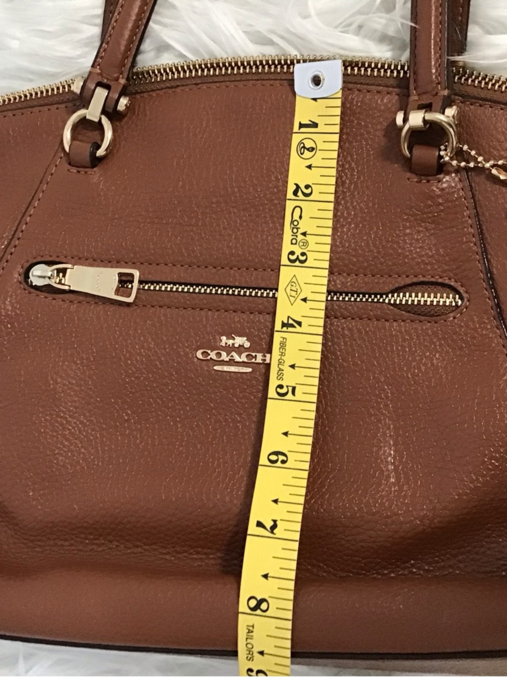Coach Prairie Satchel Bag 79997 Tan Soft Pebbled Leather Purse No Long Strap - Picture 5 of 15